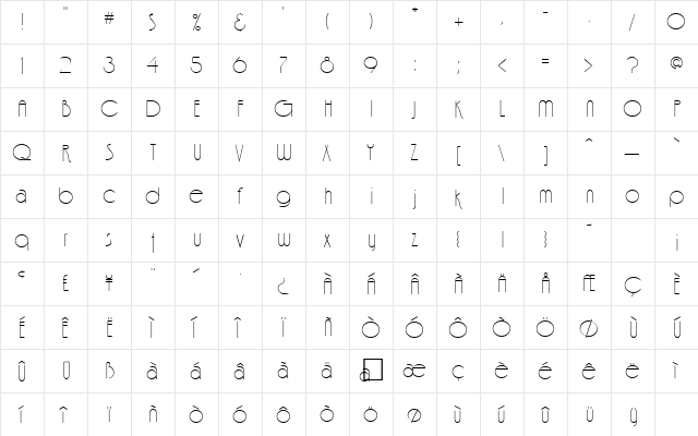 Finale Regular font glyphpreview