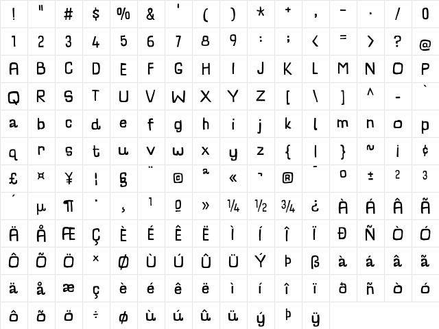 Charlatan DEMO Regular font glyphpreview