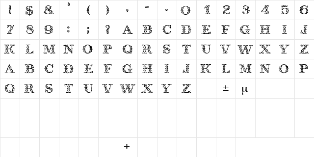 TrellisDisplayCapsSSK Regular font glyphpreview