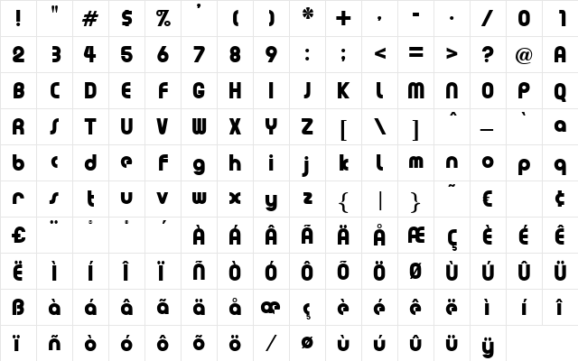 Puppet Regular font glyphpreview