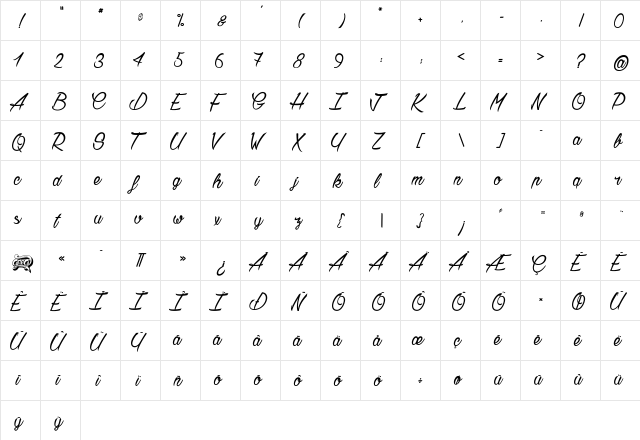 Chardons Regular font glyphpreview