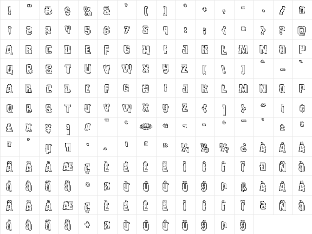 Monster Hunter Engraved Regular font glyphpreview