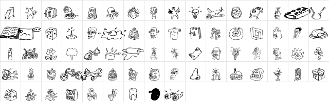 Bokka DrawingsThree font glyphpreview