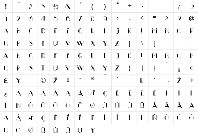 TwinkleToes Regular font glyphpreview