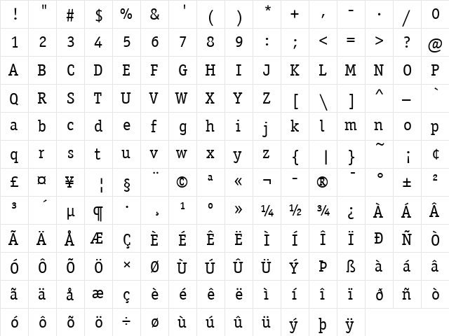 Officina Serif ITC Book font glyphpreview