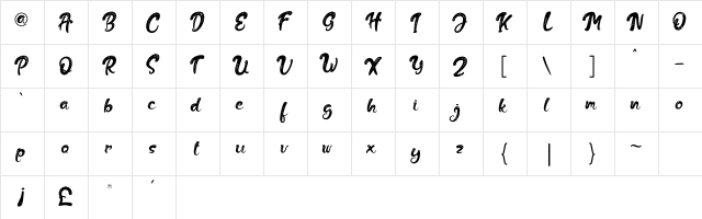 The Fox Tail Rough Regular font glyphpreview