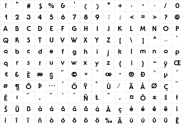 SerifGothic-ExtraBold Regular font glyphpreview