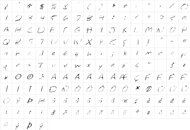 FZ WARPED 27 ITALIC Normal font glyphpreview