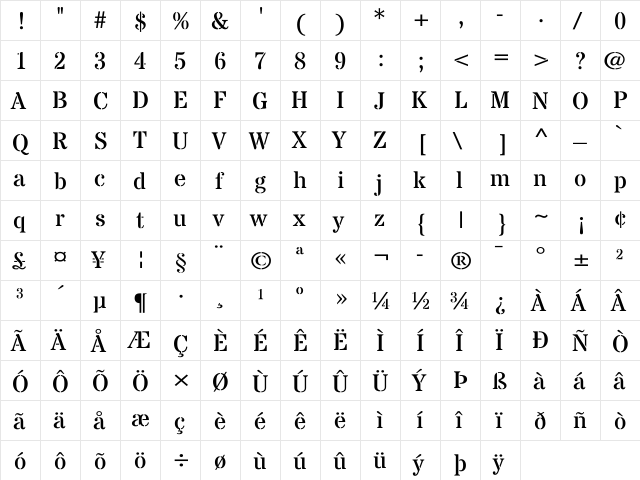 Stardos Stencil Regular font glyphpreview