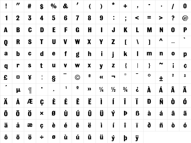 Bulldog Bold font glyphpreview