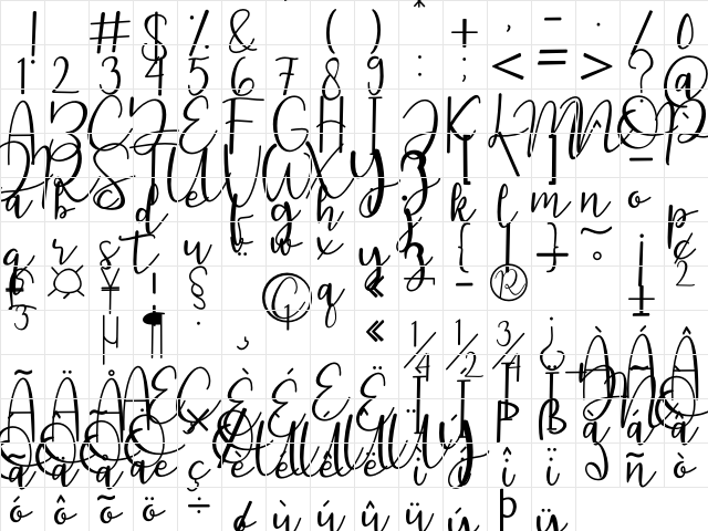 featrisse Regular font glyphpreview