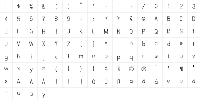 ScrFIBbLE Regular font glyphpreview