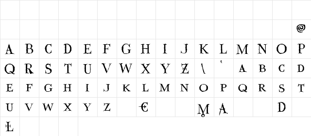 Valdemar Regular font glyphpreview