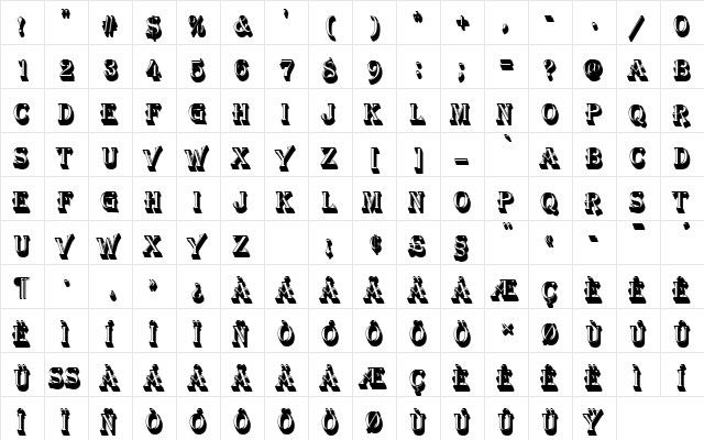 AlgerianDSh1 Regular font glyphpreview