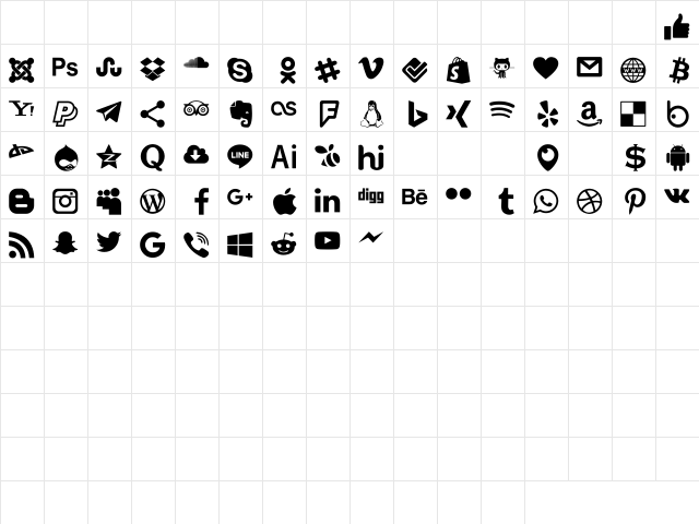 Type Icons Regular font glyphpreview