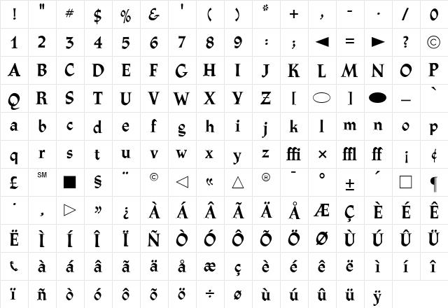 CgAthenaeumBold Medium font glyphpreview