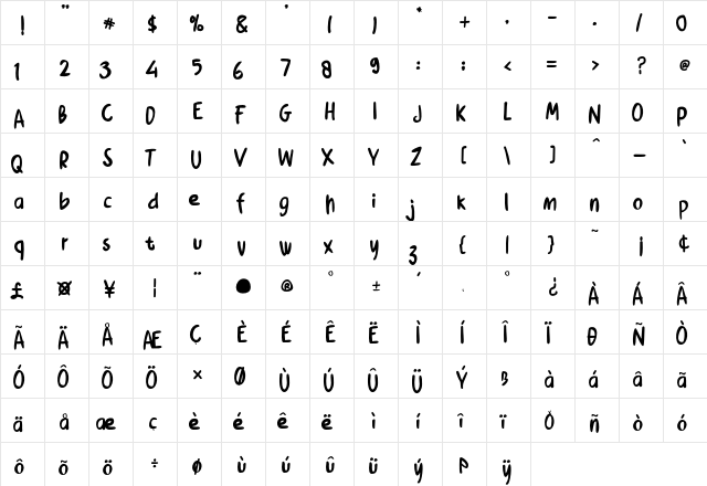 Chicken Soup Regular font glyphpreview