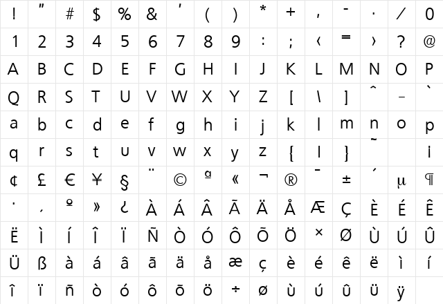 QuebecSerial Regular font glyphpreview