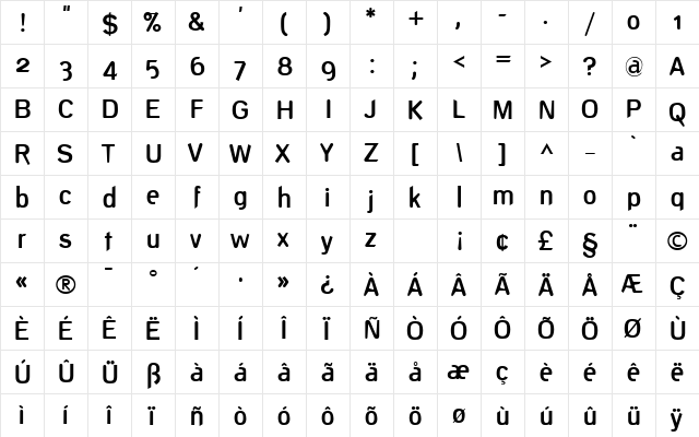 DeconstructBold Regular font glyphpreview