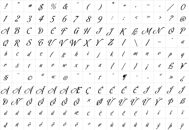 Oxida Regular font glyphpreview