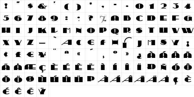 Sesquipedalian Regular font glyphpreview