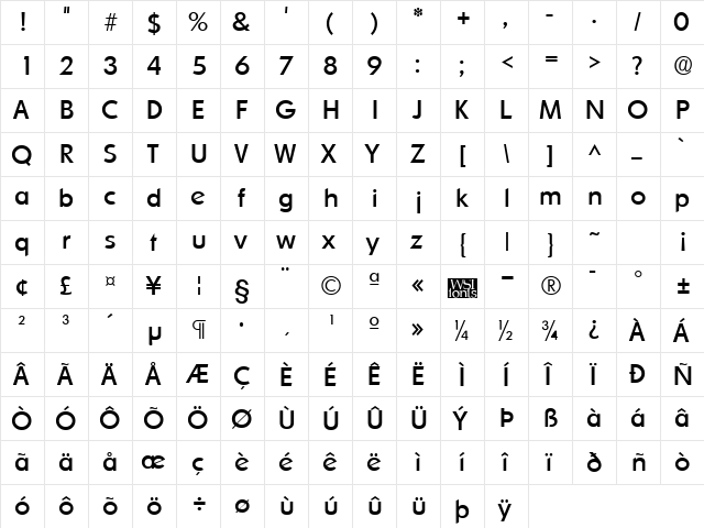 Sharnay Regular font glyphpreview