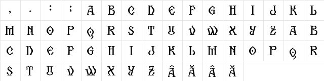 KogaionESS Regular font glyphpreview