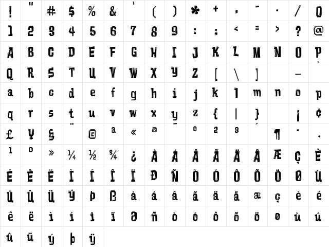 Vademecum Regular font glyphpreview