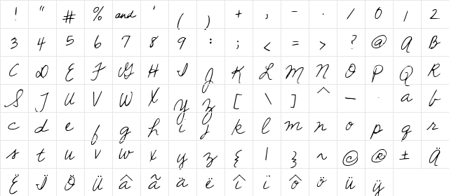 Sunshine In My Soul Regular font glyphpreview