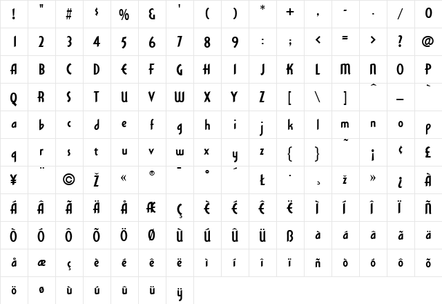 MitziDeco Regular font glyphpreview