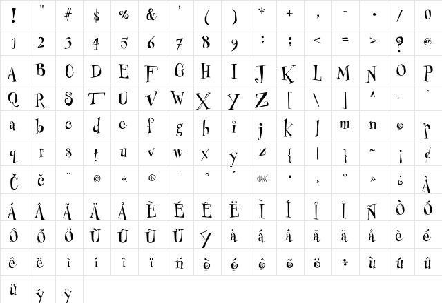 Mister Frisky font glyphpreview