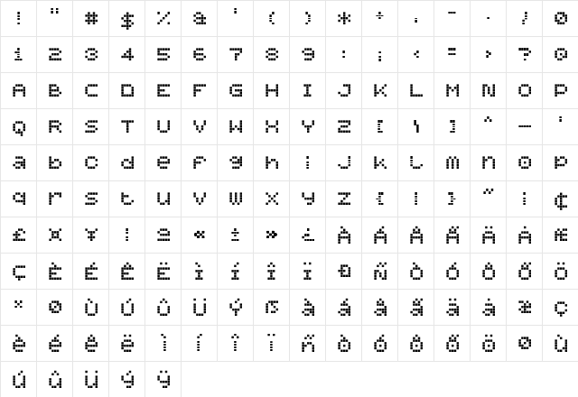 Mobile Man Regular font glyphpreview