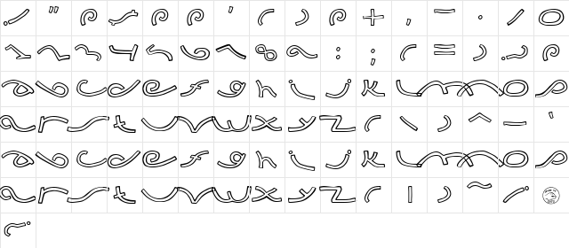 Music DBZ Regular font glyphpreview