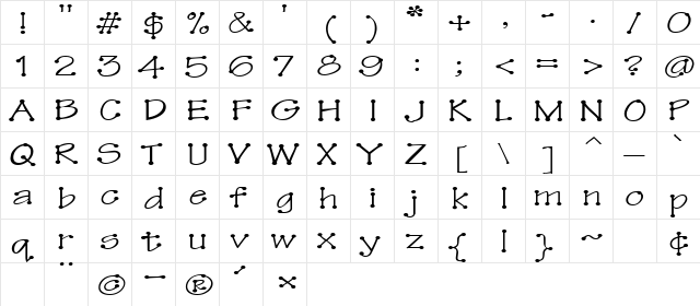 TinkerToyExtended Regular font glyphpreview