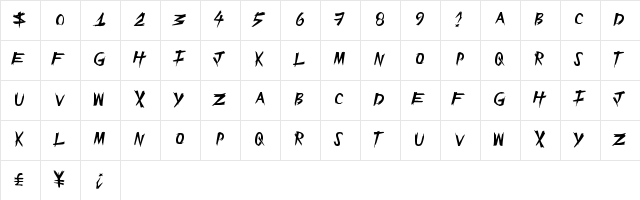 EpicSlash Regular font glyphpreview