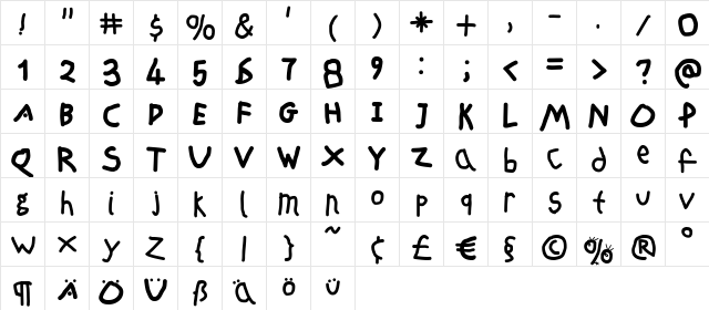 FreeSchool Regular font glyphpreview