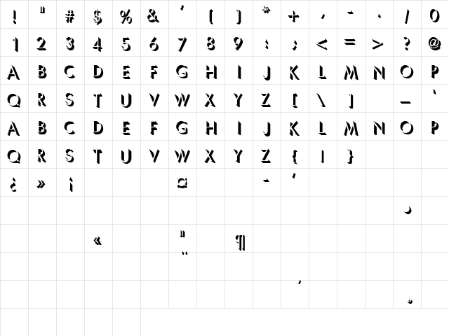 SolaceCondCapsSSK Regular font glyphpreview