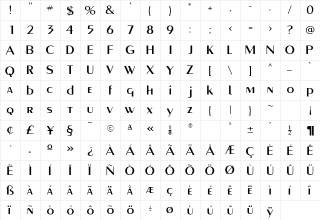 PaqueteSSK Regular font glyphpreview