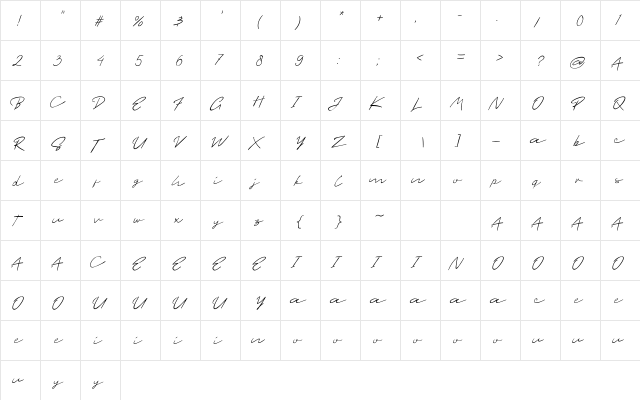 Yosarosa Regular font glyphpreview