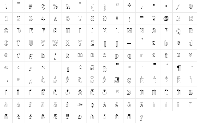 FranklinGotTRegConOu1 Regular font glyphpreview