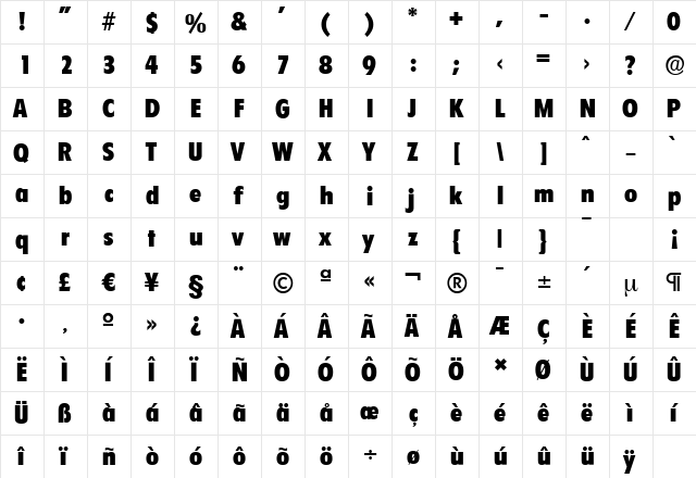 FloridaSerial-Heavy Regular font glyphpreview