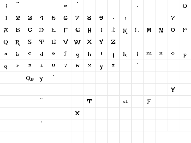 Tora 3 Regular font glyphpreview