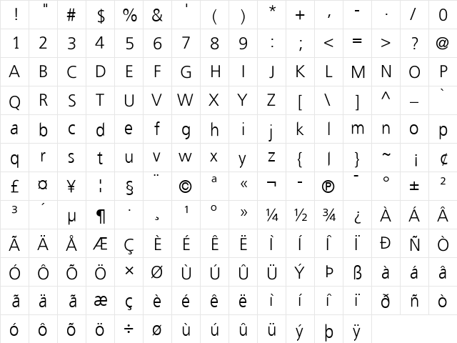 FreewayLight Medium font glyphpreview