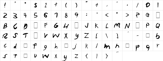 Treasure Demo Regular font glyphpreview