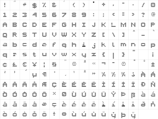 Interlace Single font glyphpreview