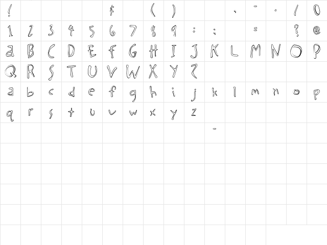 SBC Greetings Outline Regular font glyphpreview