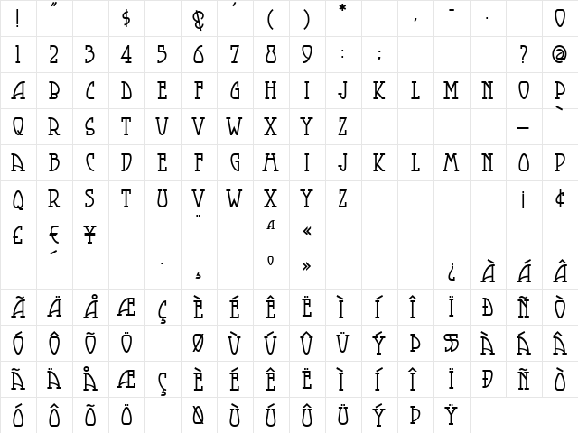 SmorgasbordNF Regular font glyphpreview