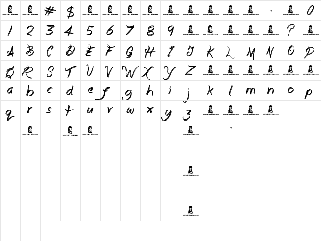 Frilly Knickers Regular font glyphpreview