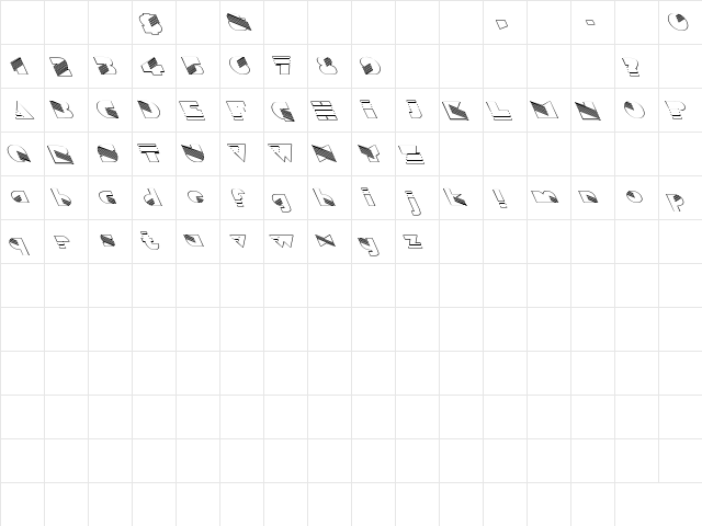 Sinaloa Hollow Extreme Leftie Regular font glyphpreview