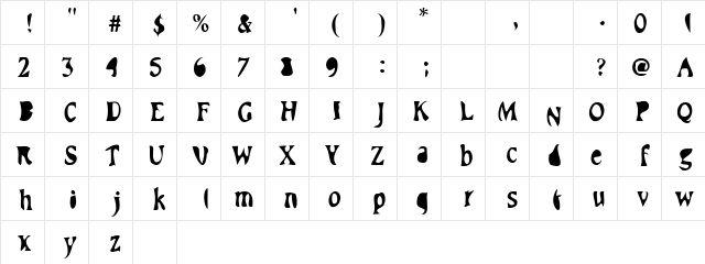 SledgeHammer Regular font glyphpreview